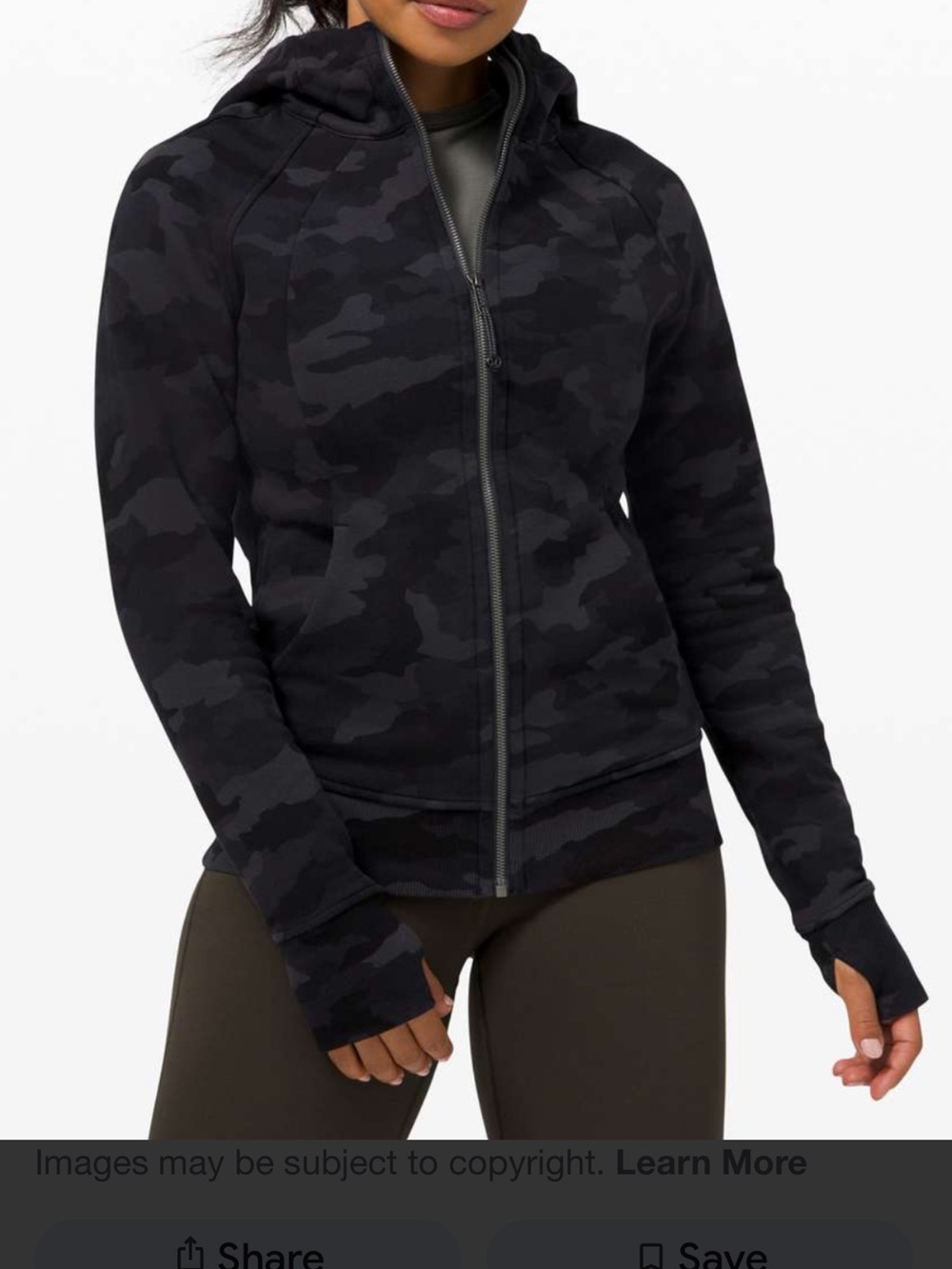 lululemon athletica scuba Black  Camo Hooded Zip Jacket